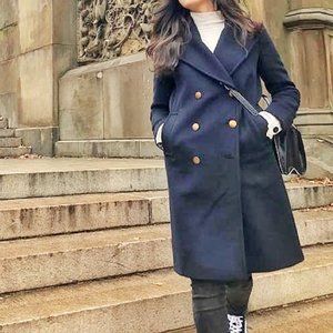 ❤️LAST NWT ZARA LONG GOLD BUTTONED DOUBLE-BREASTED COAT